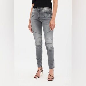 Pierre Balmain grey washed slim biker jeans size 26 fits 30